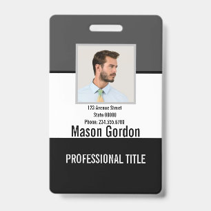 Elegant, minimalist badge ID badge