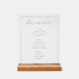 Elegant Minimalist Bar Menu Sign