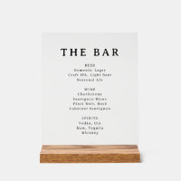 Elegant Minimalist Bar Menu Sign