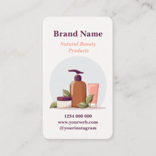 Elegant Minimalist Beauty Products Business Card 