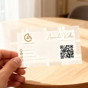 Elegant Minimalist Beige Business Card
