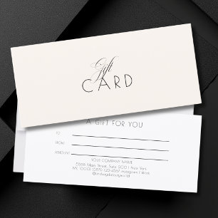 Elegant Minimalist Beige Gift Certificate