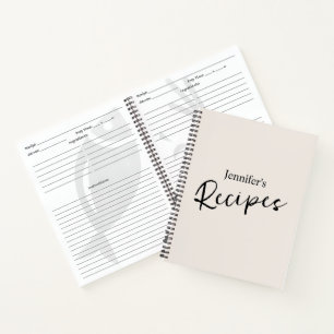 Elegant Minimalist Beige Recipe Notebook