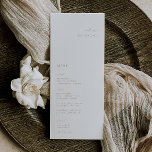 Elegant Minimalist Beige Wedding Place Card Menu<br><div class="desc">Elegant minimalist,  wedding guest place card and menu. Features,  modern beige typography and matching solid colour backing.</div>