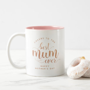 Elegant Minimalist Best Mum Ever Two-Tone Coffee Mug