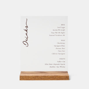 Elegant Minimalist Beverage Menu Sign