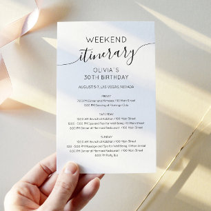 Elegant Minimalist Birthday Itinerary Invitation