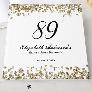 Elegant Minimalist Black and Gold 89th Birthday Guest Book