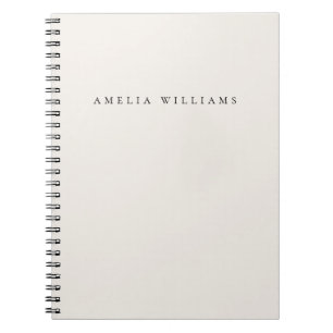 Elegant Minimalist Black and Ivory Monogram Notebook