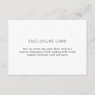 Elegant Minimalist Black and White Bridal Shower Enclosure Card