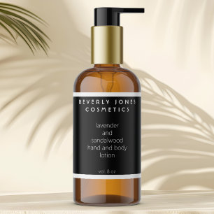 Elegant Minimalist Black and White Cosmetics Label