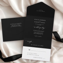 Elegant minimalist black and white dark wedding