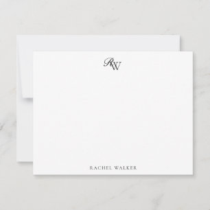 Elegant Minimalist Black and White Monogram Card