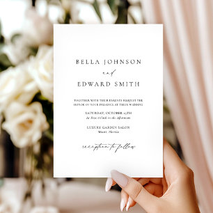 Elegant Minimalist Black and White Wedding Invitation