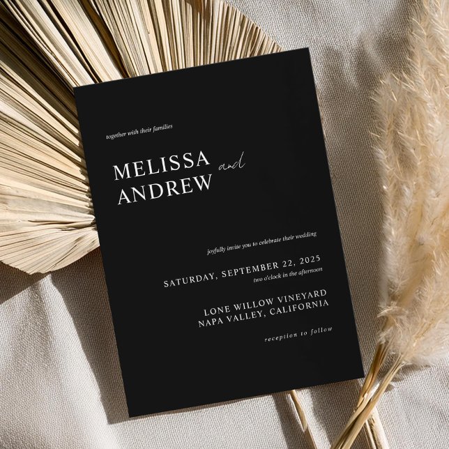 Elegant Minimalist Black and White Wedding Invitation (Creator Uploaded)