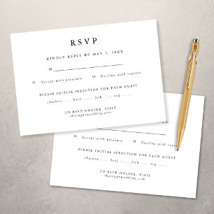 Elegant Minimalist Black and White Wedding RSVP Card