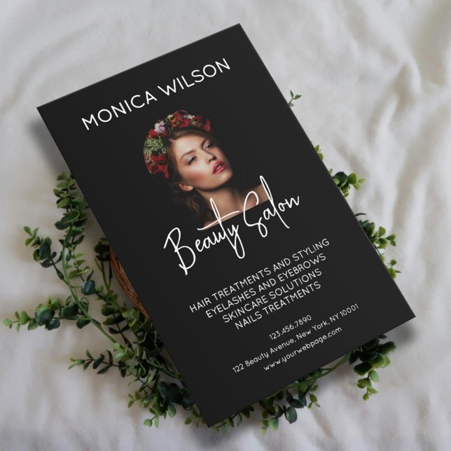 Elegant minimalist black beauty salon flyer (Creator Uploaded)