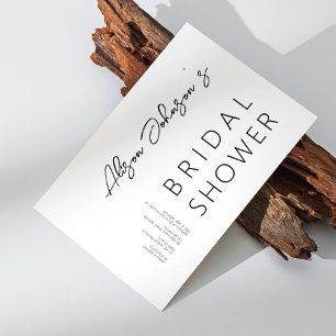 Elegant Minimalist Black Bridal Shower Invitation