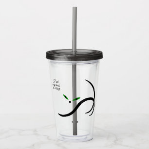 Elegant minimalist black cat acrylic tumbler