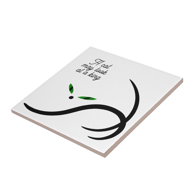 Elegant minimalist black cat tile (Side)