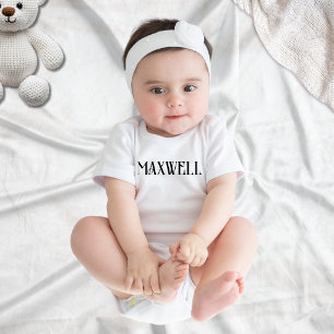 Elegant Minimalist Black Family Name Baby T-Shirt