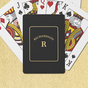 Elegant Minimalist Black & Gold Bridge Solitaire Playing Cards