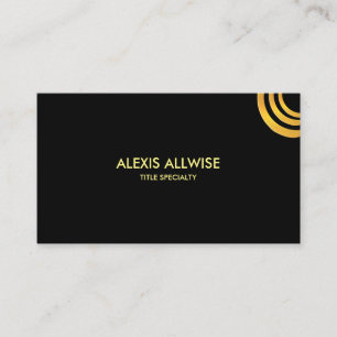 Elegant Minimalist Black & Gold Metallic Business Card