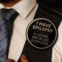 Elegant Minimalist Black Gold Text Epilepsy