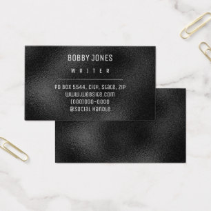 Elegant Minimalist Black Metallic Business Card
