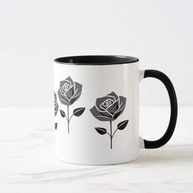 Elegant minimalist black pink. mug (Right)