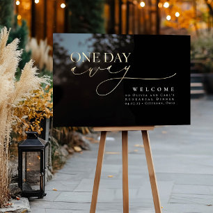Elegant Minimalist Black Rehearsal Dinner Welcome Acrylic Sign