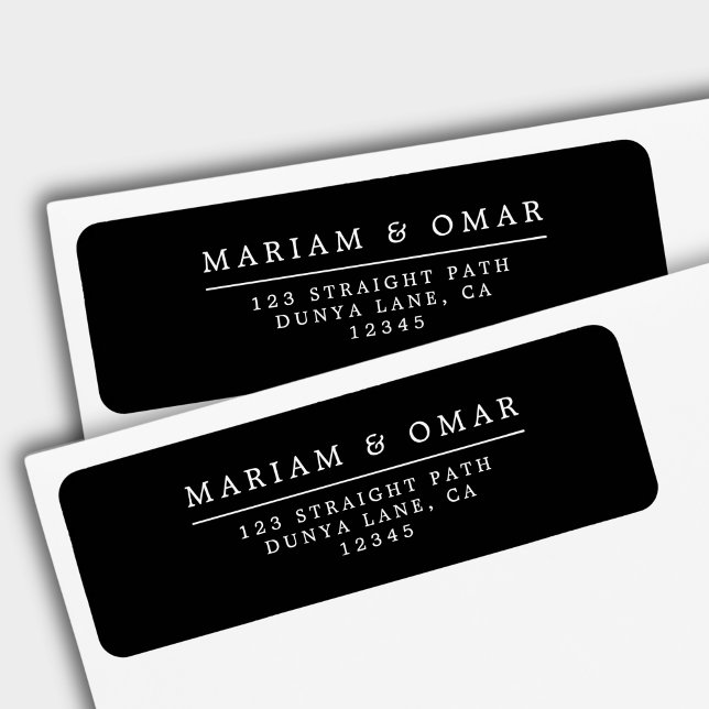 Elegant Minimalist Black Return Address (Creator Uploaded)