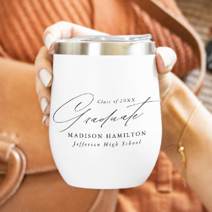 Elegant Minimalist Black Script Graduation