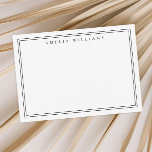 Elegant Minimalist Black Two Border Card