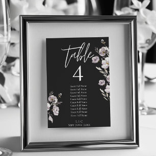 Elegant Minimalist black watercolor 10 guests Table Number