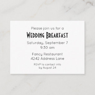 Elegant Minimalist Black Wedding Event Invitation