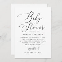 Elegant Minimalist Black & White Baby Shower
