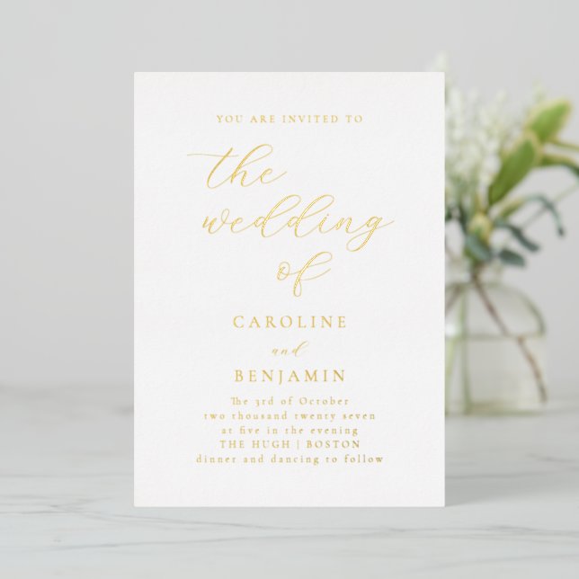 Elegant Minimalist Black White Calligraphy Wedding (Standing Front)
