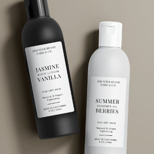 Elegant Minimalist Black White Cosmo Bottle Label