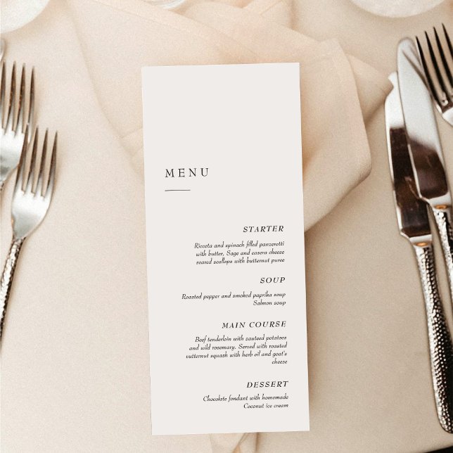 Elegant Minimalist Black & White | Dinner Wedding Menu (Creator Uploaded)