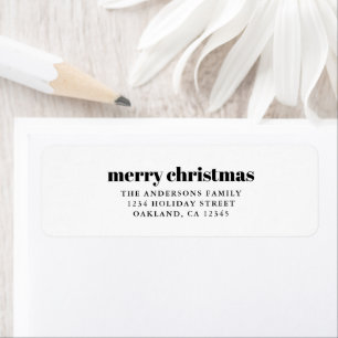 Elegant Minimalist Black & White Merry Christmas