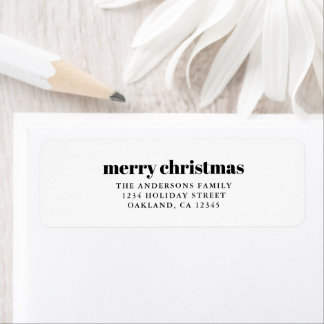Elegant Minimalist Black & White Merry Christmas