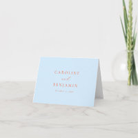 Elegant Minimalist Blue Orange Custom Wedding