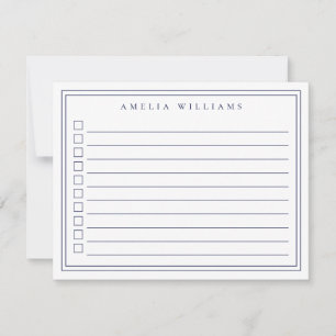 Elegant Minimalist Blue To Do List Checkbox Card