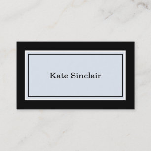 Elegant Minimalist Blue White Consultant Business  Card