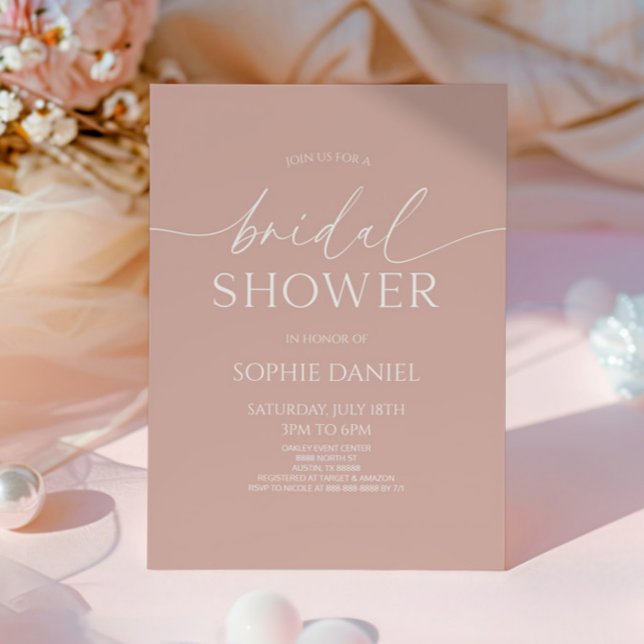Elegant Minimalist Blush Pink Bridal Shower Invitation (Creator Uploaded)