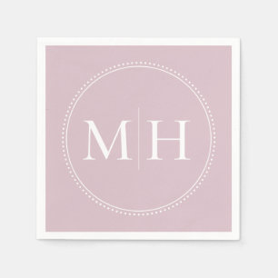 Elegant Minimalist Blush Pink Monogram Wedding Napkin