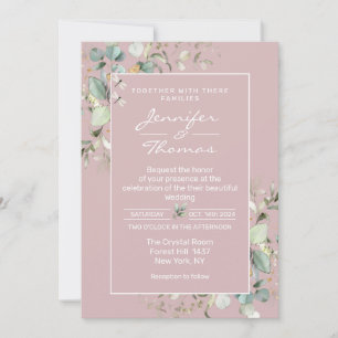 Elegant Minimalist Blush Pink Wedding Invitation