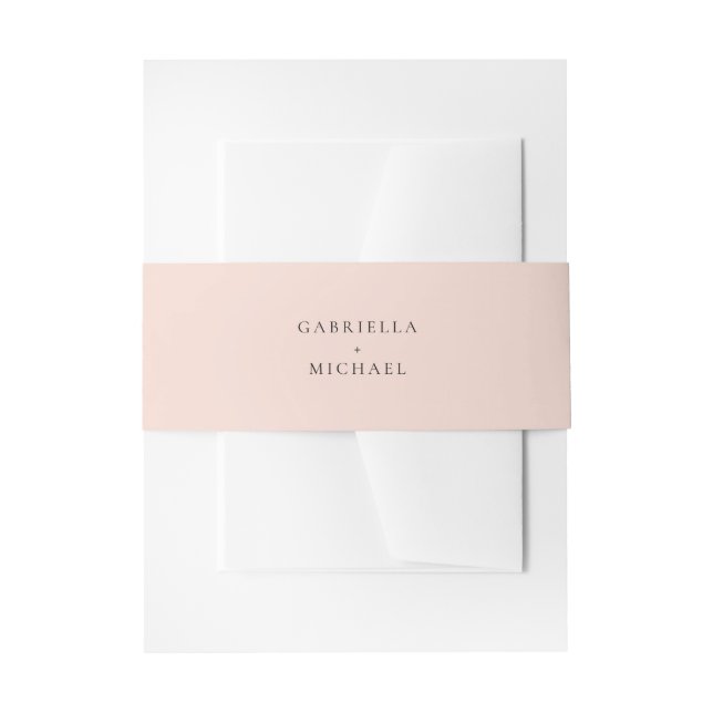 Elegant Minimalist Blush Pink Wedding Invitation Invitation Belly Band (Front Example)