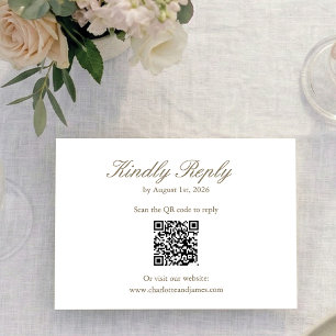 Elegant Minimalist Blush Pink Wildflower Wedding RSVP Card
